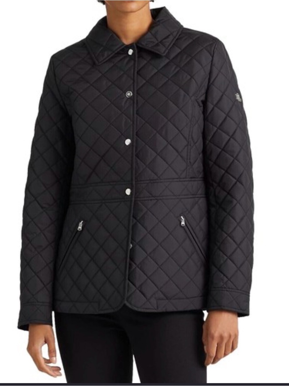 RALPH LAUREN WOMENS CLASSIC STYLE QUILTED  Soft Black JACKET   SIZE M